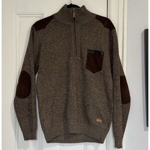 The Image Men's Sweater Size Medium Brown Quarter Zip